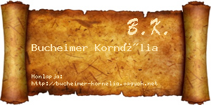 Bucheimer Kornélia névjegykártya